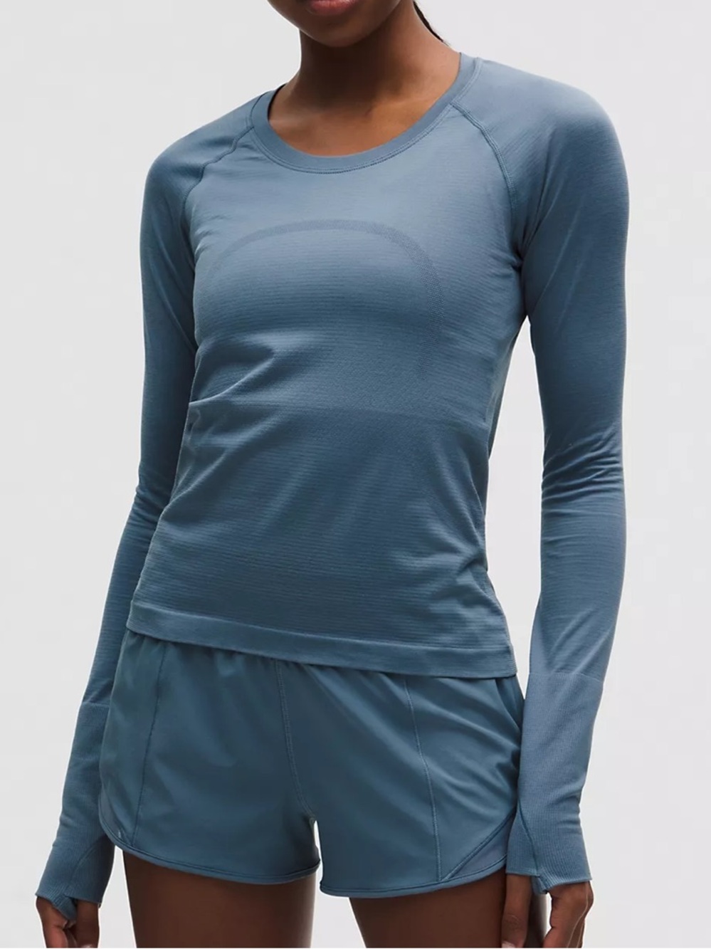 NWT lululemon Swiftly Tech Long-Sleeve Shirt 2.0 Race, Steel Blue, Size 4